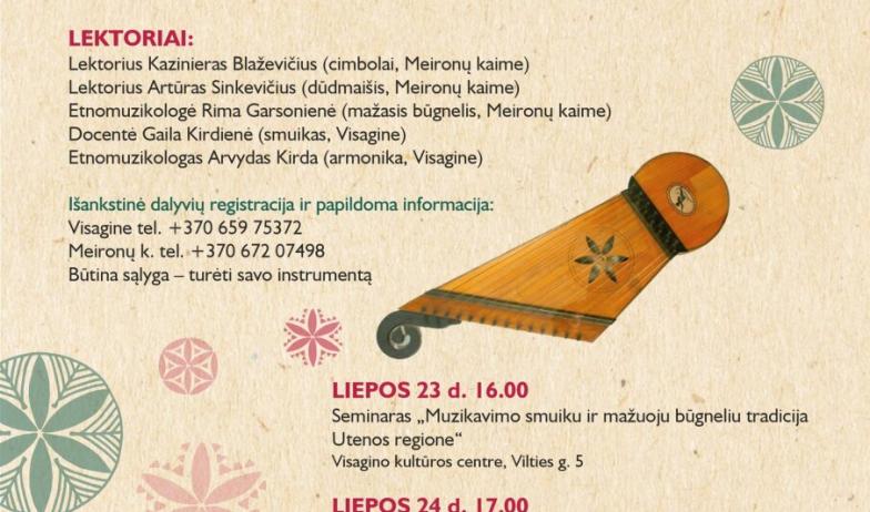 XVIII 2025 Tradicinio muzikavimo kursai kaime Visagine ir Meironų kaime (Ignalinos raj.)
